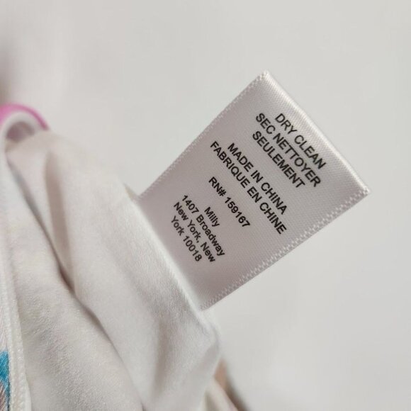 NWT Milly Women's Pink Edra Summer Ruffled Paisley-Print Dress in Pink Size 2 - Picture 12 of 13